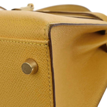 Hermes Jaune Courchevel Kelly 32 Sellier 2way Shoulder Handbag