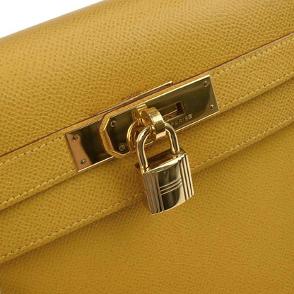 Hermes Jaune Courchevel Kelly 32 Sellier 2way Shoulder Handbag
