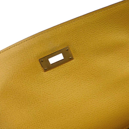Hermes Jaune Courchevel Kelly 32 Sellier 2way Shoulder Handbag