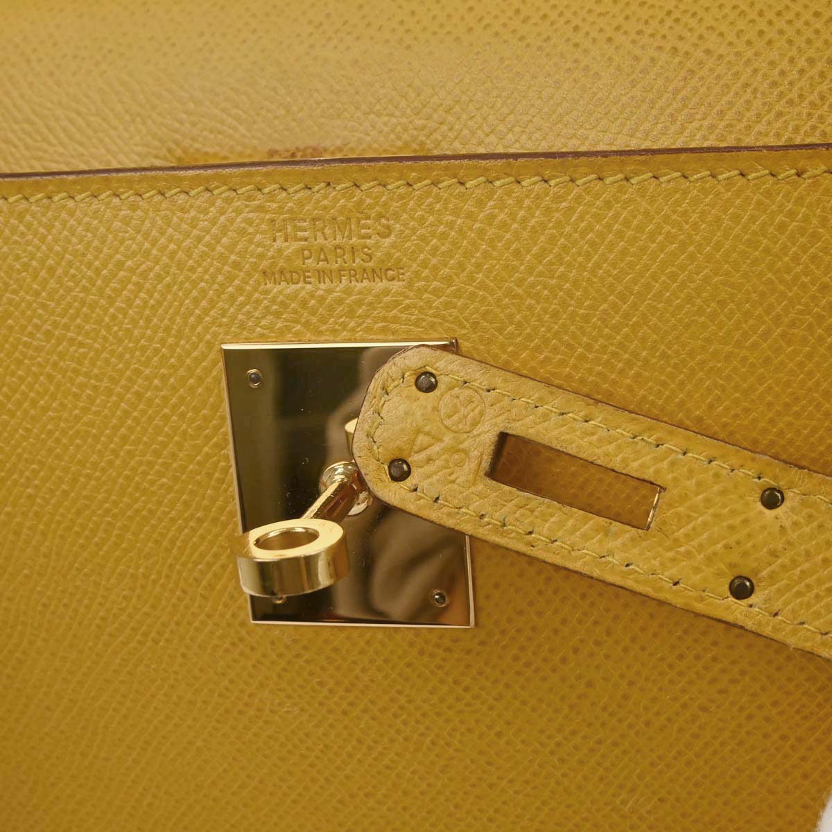 Hermes Jaune Courchevel Kelly 32 Sellier 2way Shoulder Handbag