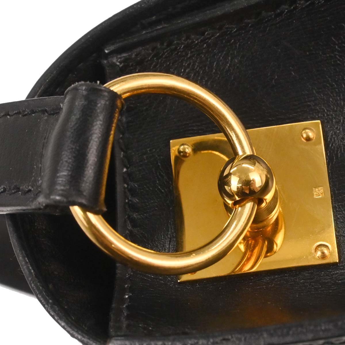 Hermes Black Box Calf Doggy Medor Shoulder Bag