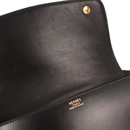Hermes Black Box Calf Doggy Medor Shoulder Bag