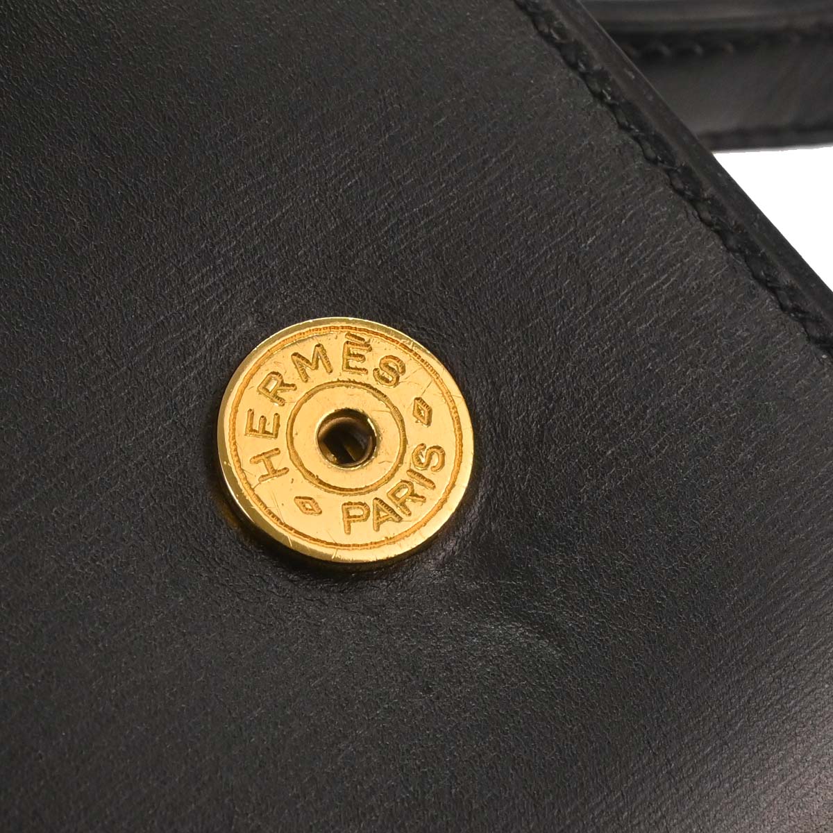 Hermes Black Box Calf Doggy Medor Shoulder Bag