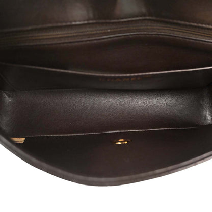 Chanel 1991-1994 Brown Lambskin Mademoiselle Single Flap Shoulder Bag