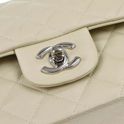 Chanel 1997-1999 Ivory Lambskin Small Classic Double Flap Shoulder Bag