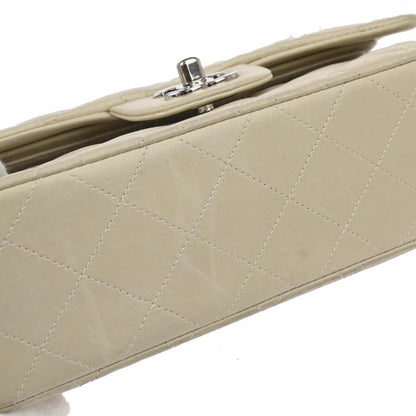 Chanel 1997-1999 Ivory Lambskin Small Classic Double Flap Shoulder Bag