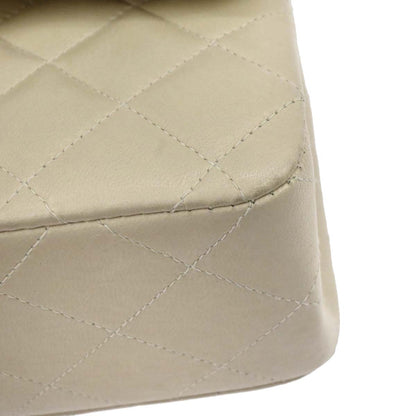 Chanel 1997-1999 Ivory Lambskin Small Classic Double Flap Shoulder Bag