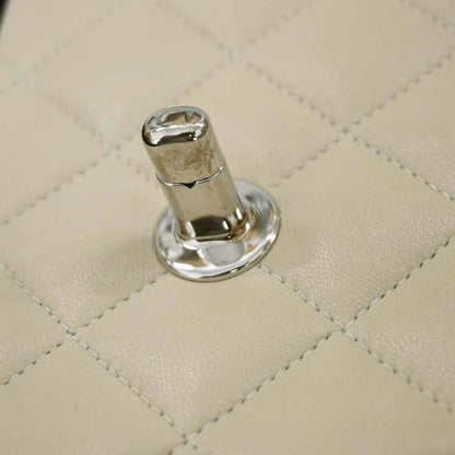 Chanel 1997-1999 Ivory Lambskin Small Classic Double Flap Shoulder Bag