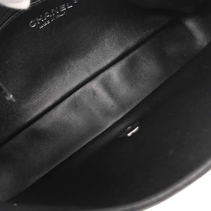 Chanel 2014-2015 Black Wool No.5 Turnlock Full Flap Shoulder Bag