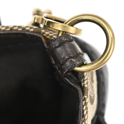 Gucci Beige Canvas GG Horsebit Clutch Chain Handbag