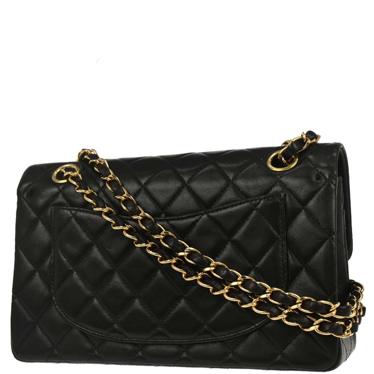 Chanel 1997-1999 Black Lambskin Small Classic Double Flap Shoulder Bag