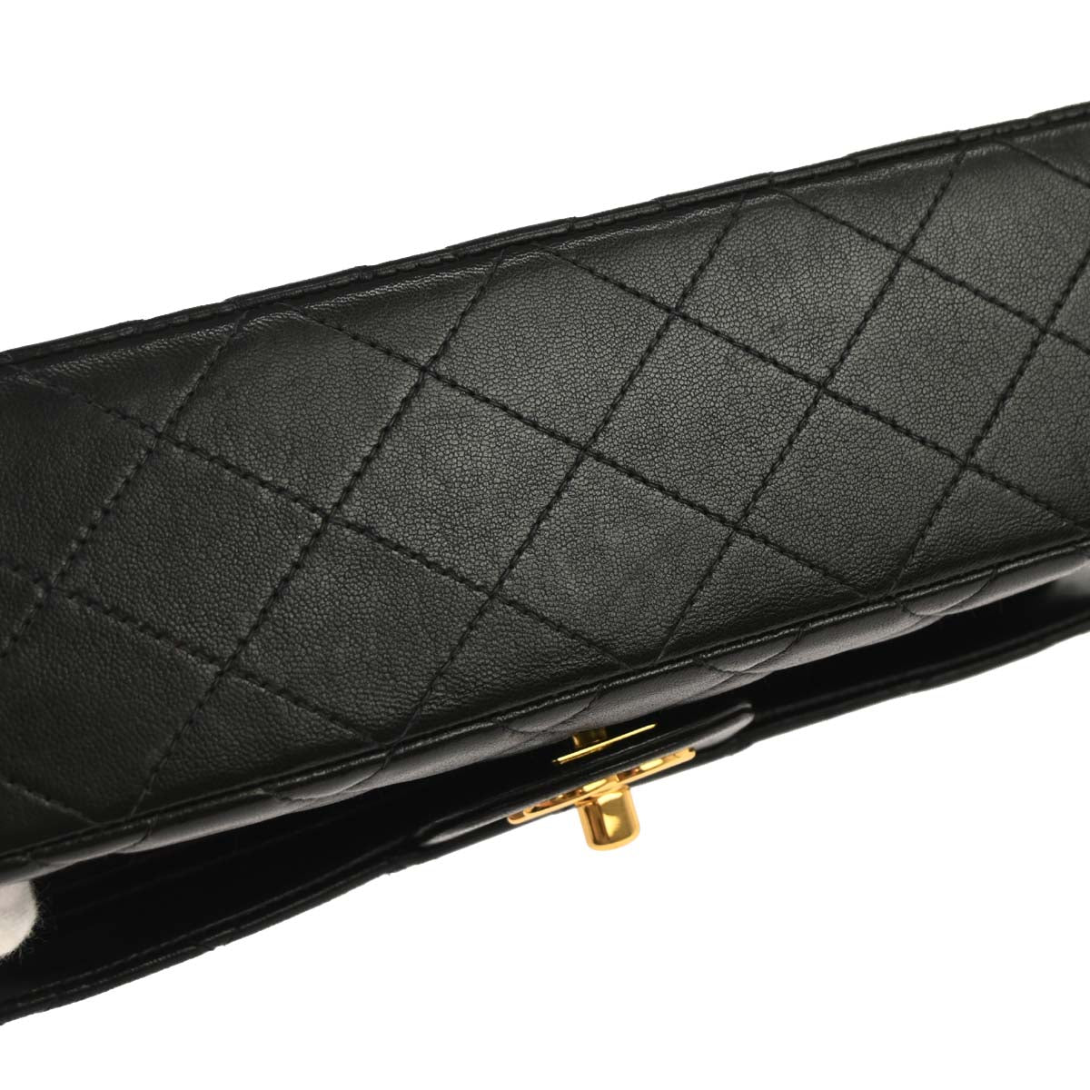 Chanel 1997-1999 Black Lambskin Small Classic Double Flap Shoulder Bag