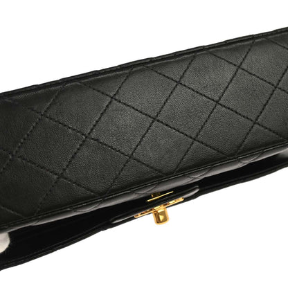 Chanel 1997-1999 Black Lambskin Small Classic Double Flap Shoulder Bag
