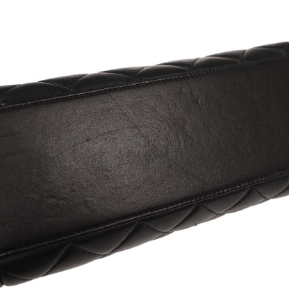 Chanel 1991-1994 Black Lambskin Straight Flap Handbag