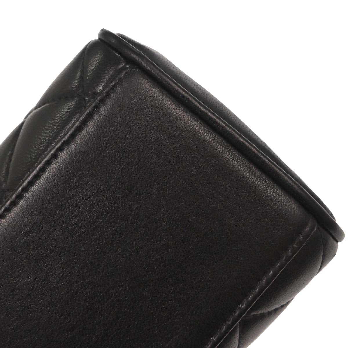 Chanel 1991-1994 Black Lambskin Straight Flap Handbag