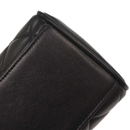 Chanel 1991-1994 Black Lambskin Straight Flap Handbag