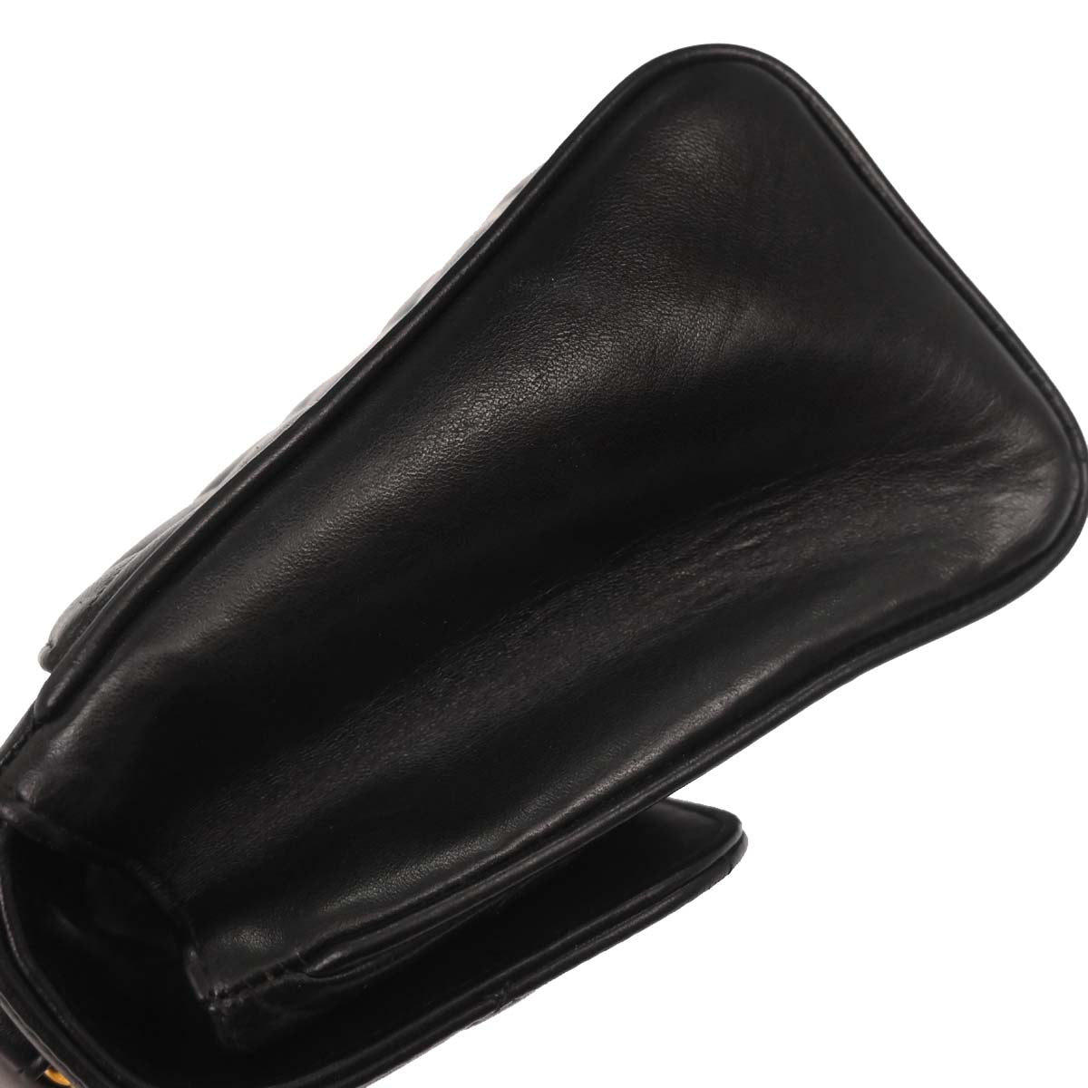 Chanel 1991-1994 Black Lambskin Straight Flap Handbag