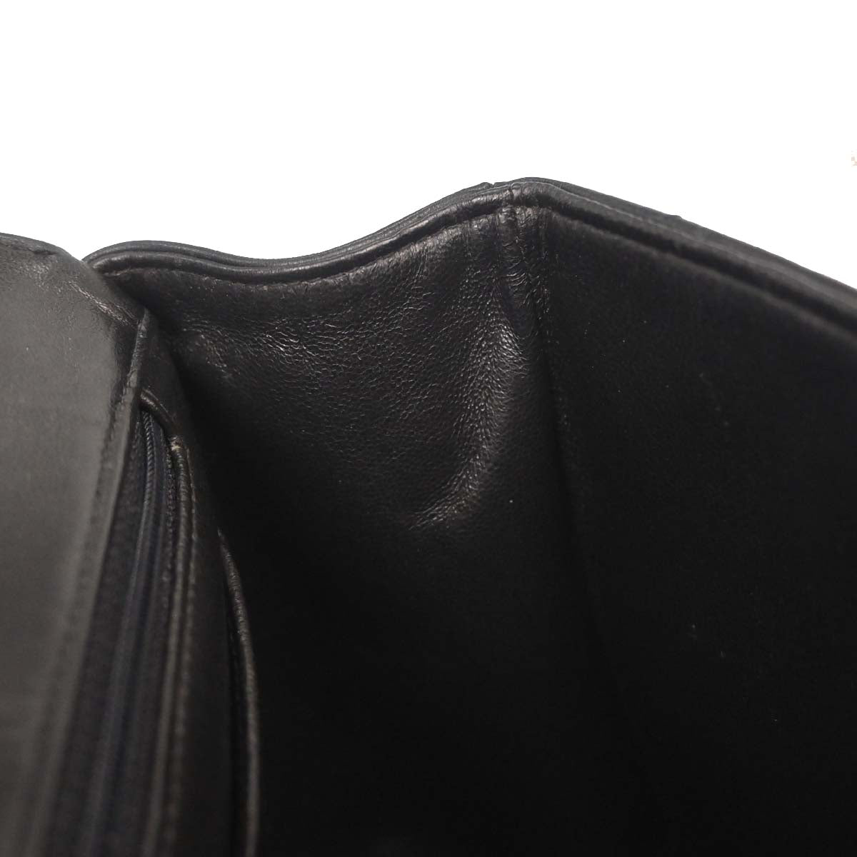 Chanel 1991-1994 Black Lambskin Straight Flap Handbag