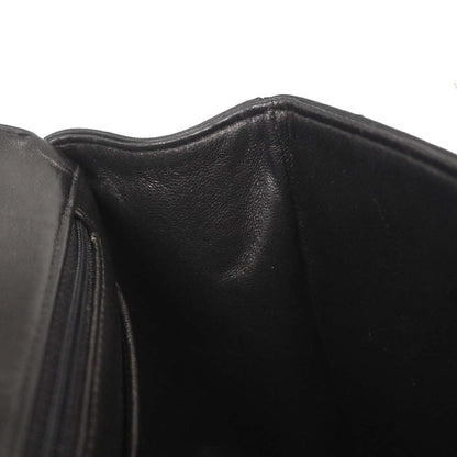 Chanel 1991-1994 Black Lambskin Straight Flap Handbag