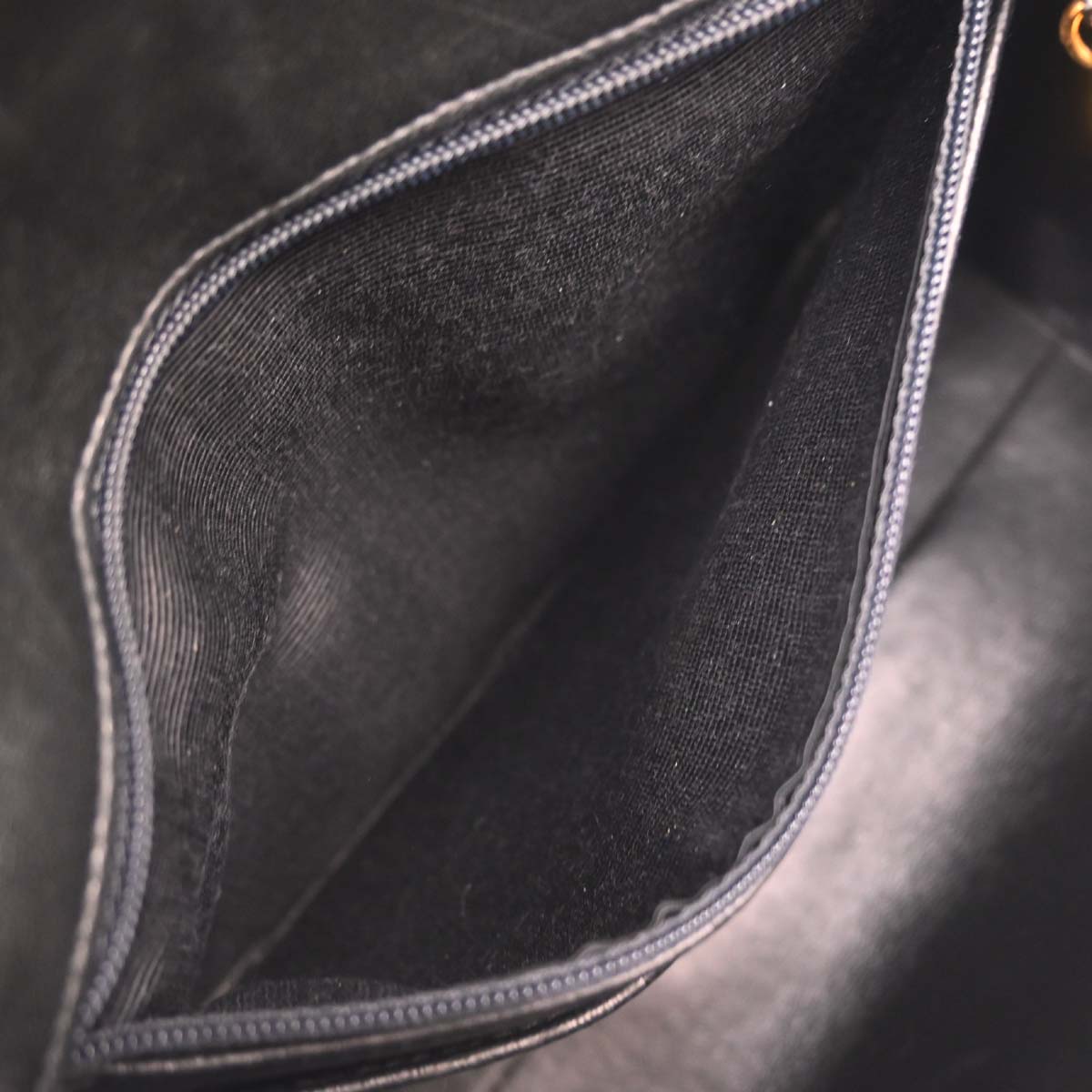 Chanel 1991-1994 Black Lambskin Straight Flap Handbag