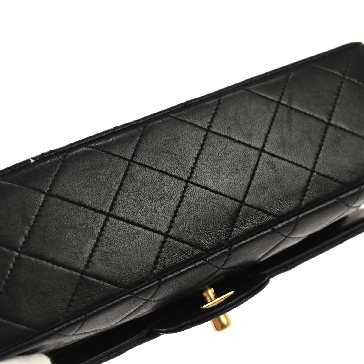 Chanel 1994-1996 Black Lambskin Small Classic Double Flap Shoulder Bag