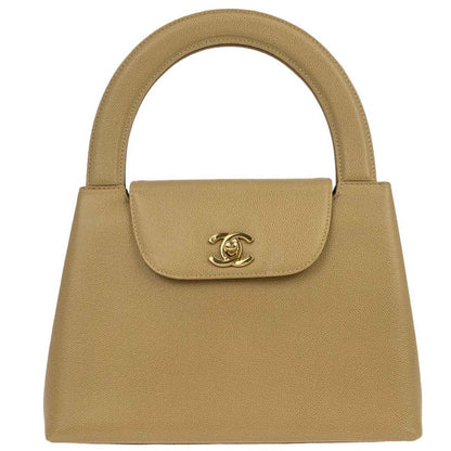 Chanel 1997-1999 Beige Caviar Skin Handbag