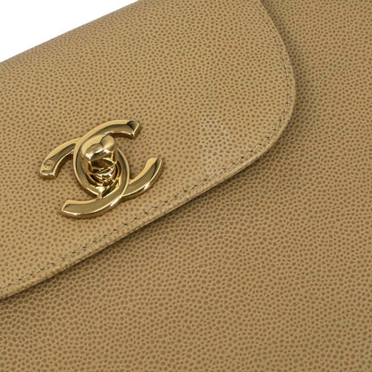 Chanel 1997-1999 Beige Caviar Skin Handbag