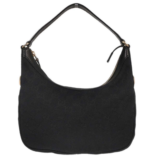 Gucci Black Canvas GG Hobo Handbag