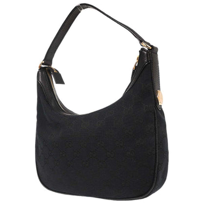 Gucci Black Canvas GG Hobo Handbag