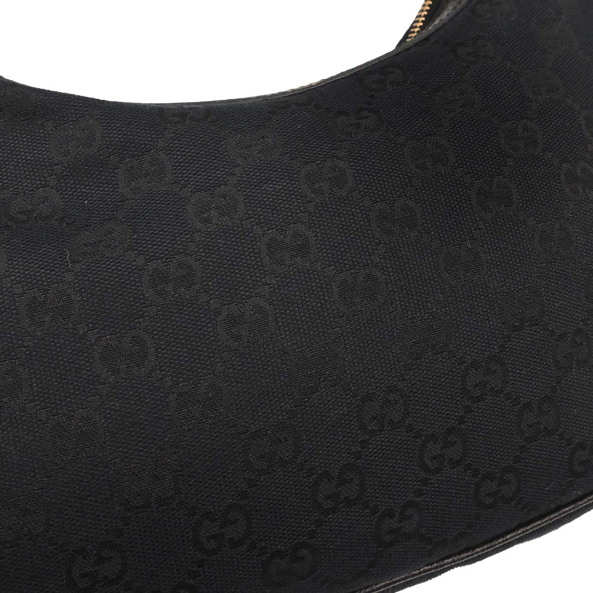 Gucci Black Canvas GG Hobo Handbag