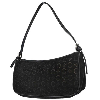 Celine Black Suede C Macadam Handbag