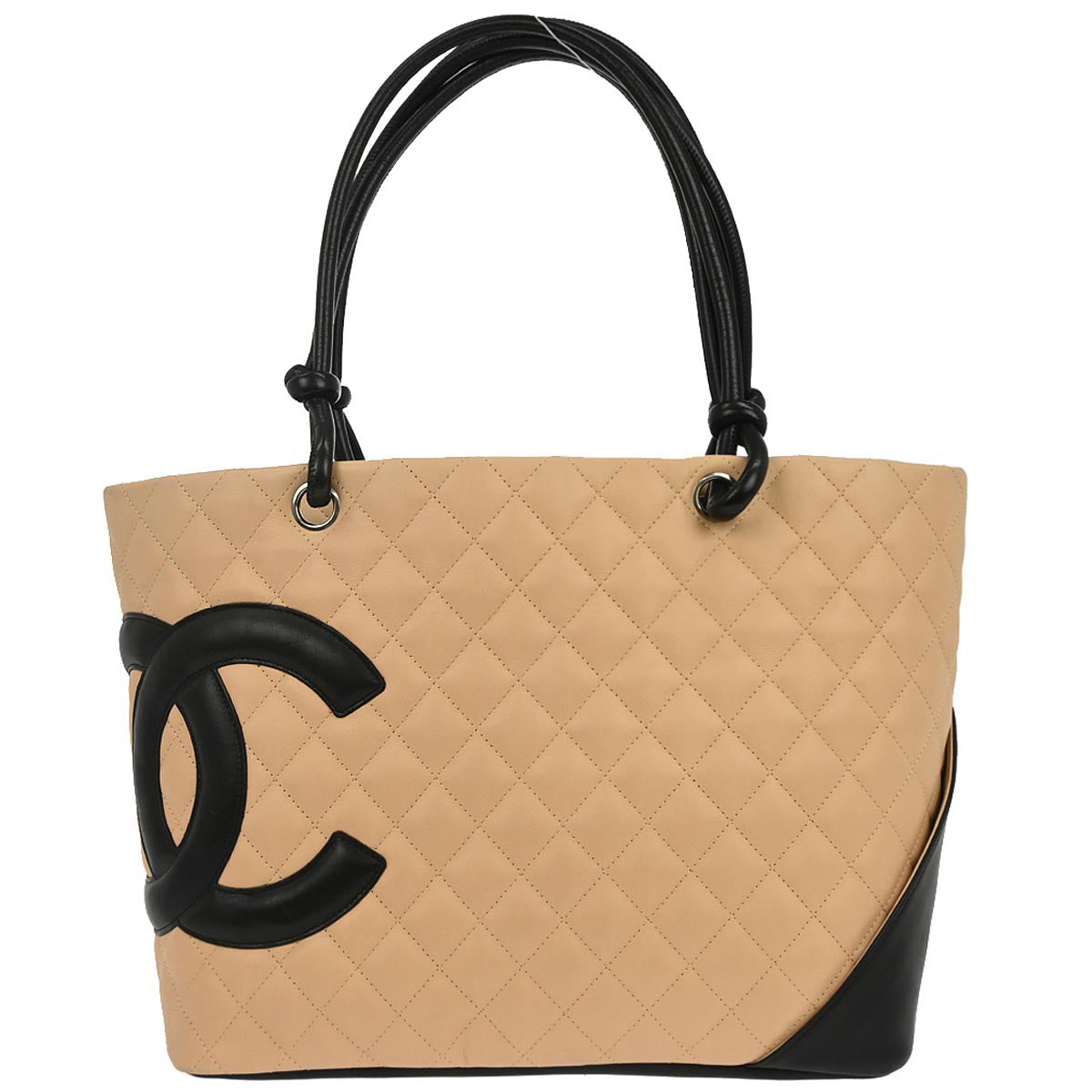 Chanel Beige Calfskin Cambon Ligne Tote Handbag