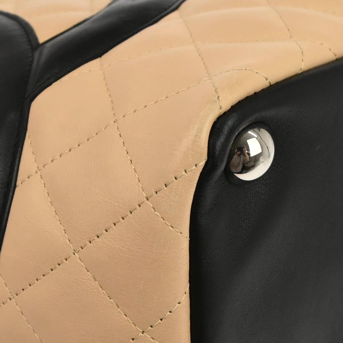 Chanel Beige Calfskin Cambon Ligne Tote Handbag