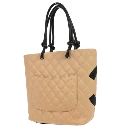 Chanel 2005-2006 Beige Calfskin Cambon Ligne Tote Handbag