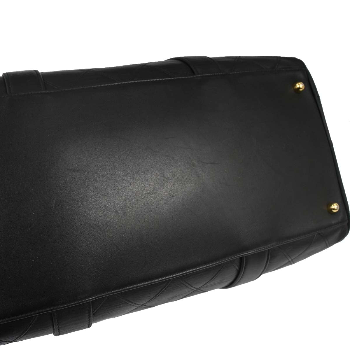 Chanel Black Lambskin Bicolore 2way Shoulder Duffle Handbag