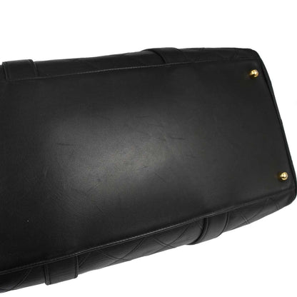 Chanel Black Lambskin Bicolore 2way Shoulder Duffle Handbag