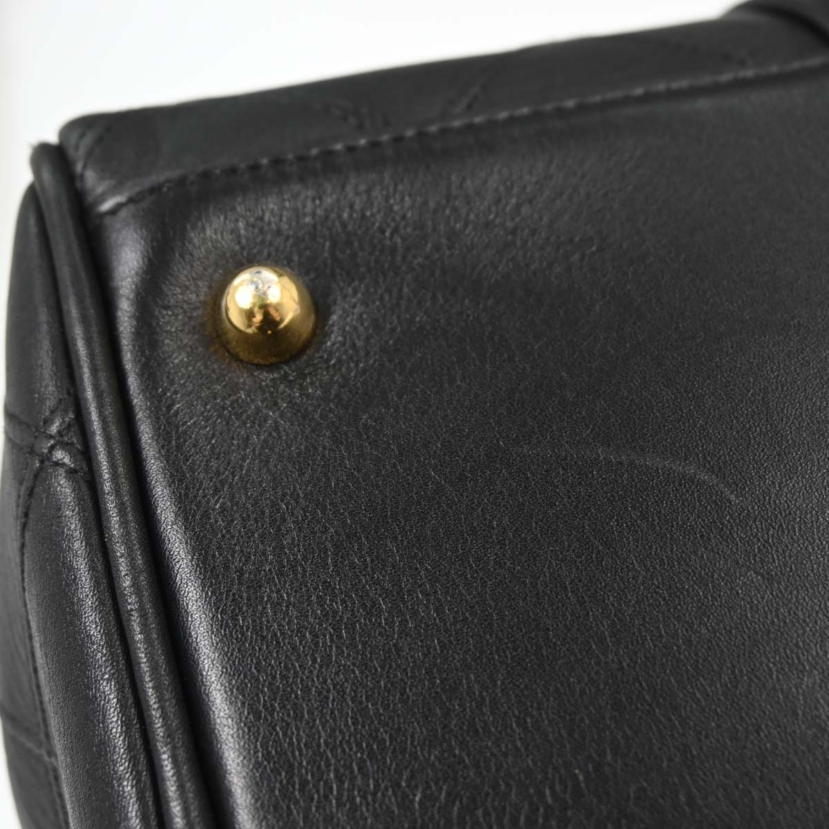 Chanel Black Lambskin Bicolore 2way Shoulder Duffle Handbag