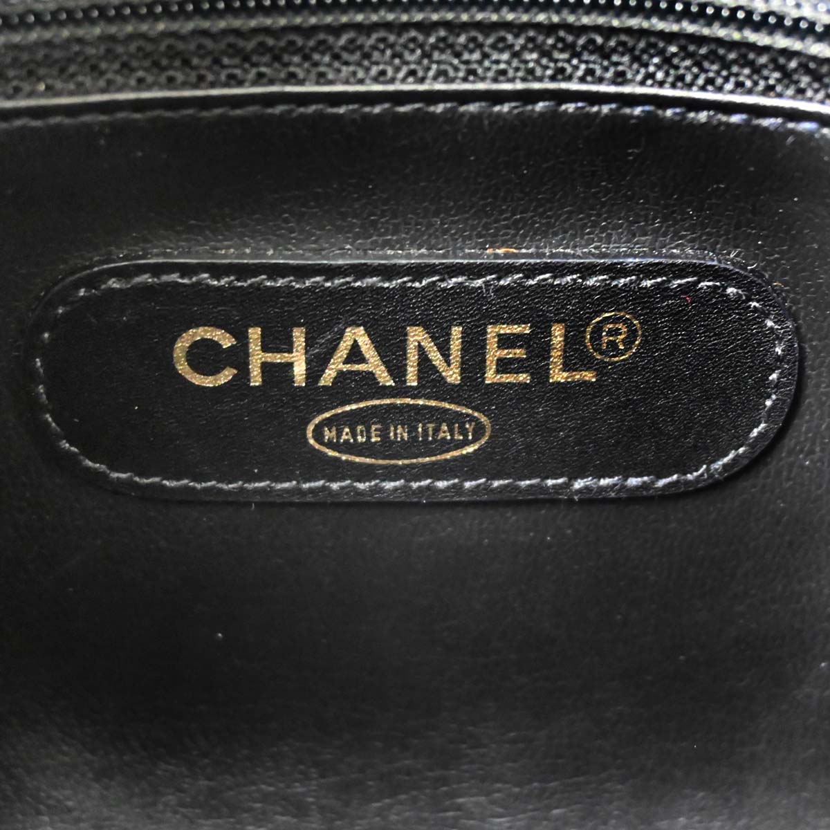 Chanel Black Lambskin Bicolore 2way Shoulder Duffle Handbag