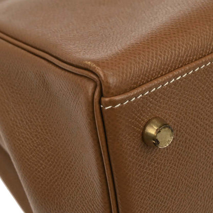 Hermes Gold Courchevel Kelly 35 Retourne 2way Shoulder Handbag