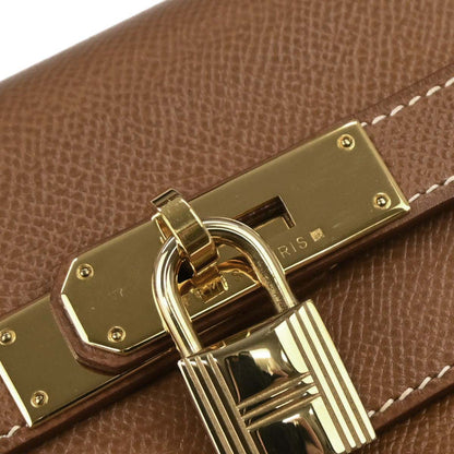 Hermes Gold Courchevel Kelly 35 Retourne 2way Shoulder Handbag