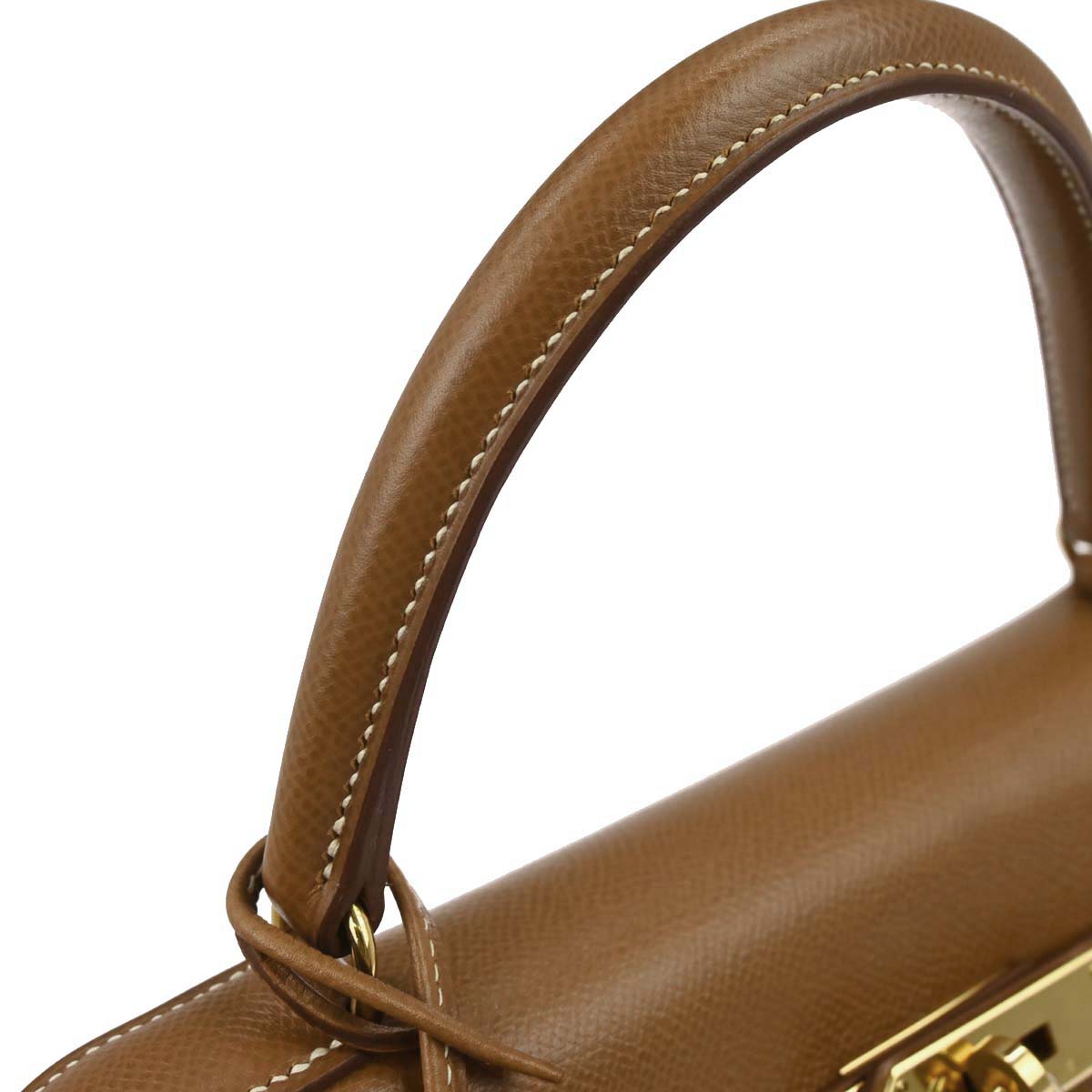 Hermes Gold Courchevel Kelly 35 Retourne 2way Shoulder Handbag