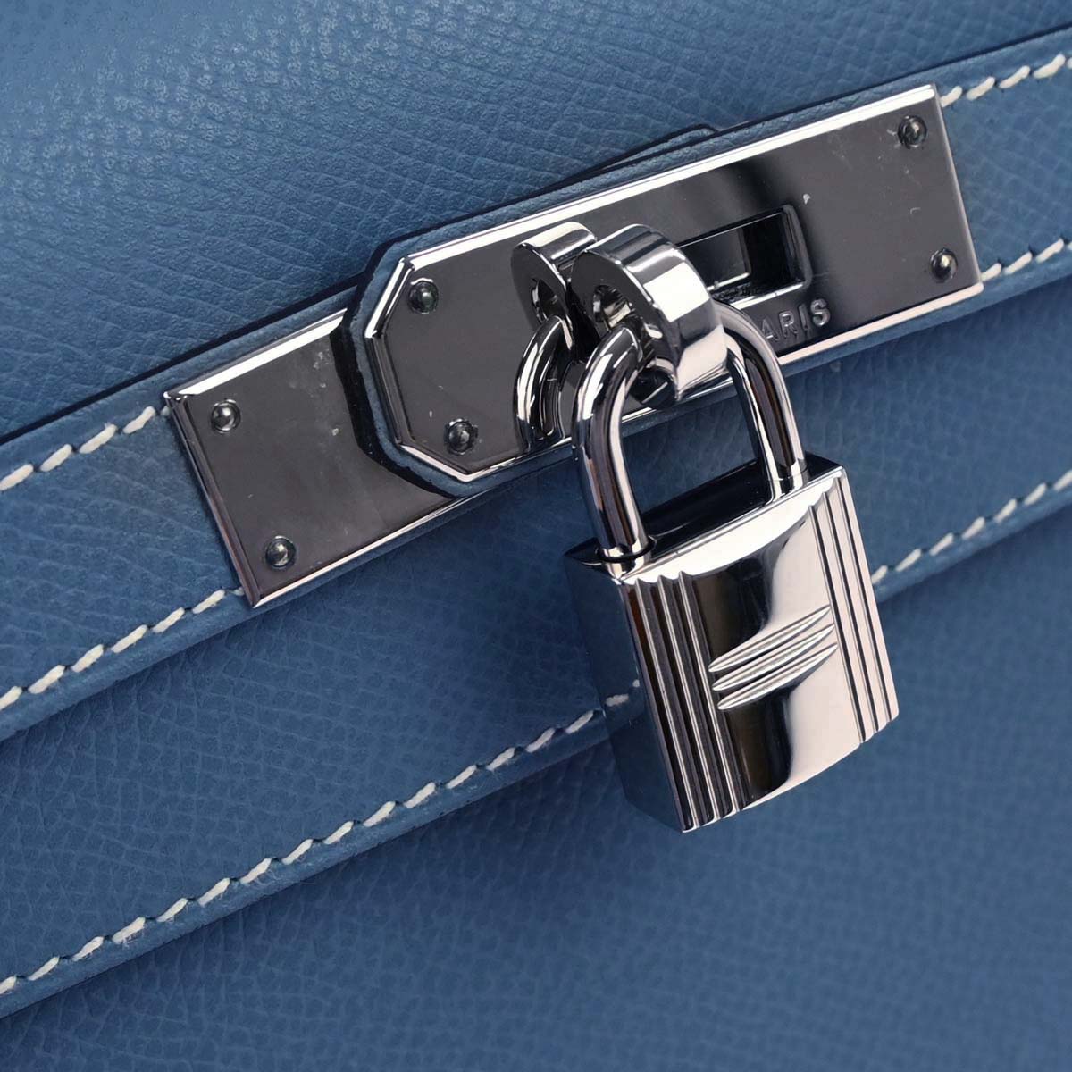 Hermes Blue Jean Epsom Kelly 28 Sellier 2way Shoulder Handbag