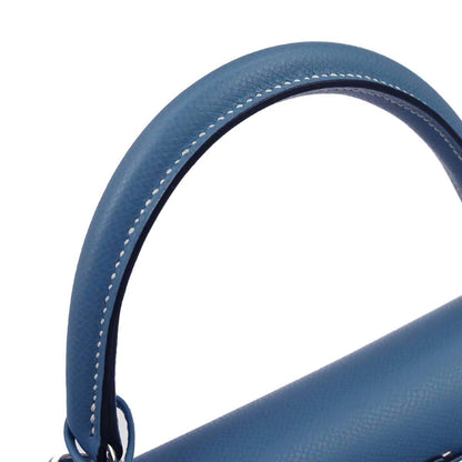 Hermes Blue Jean Epsom Kelly 28 Sellier 2way Shoulder Handbag