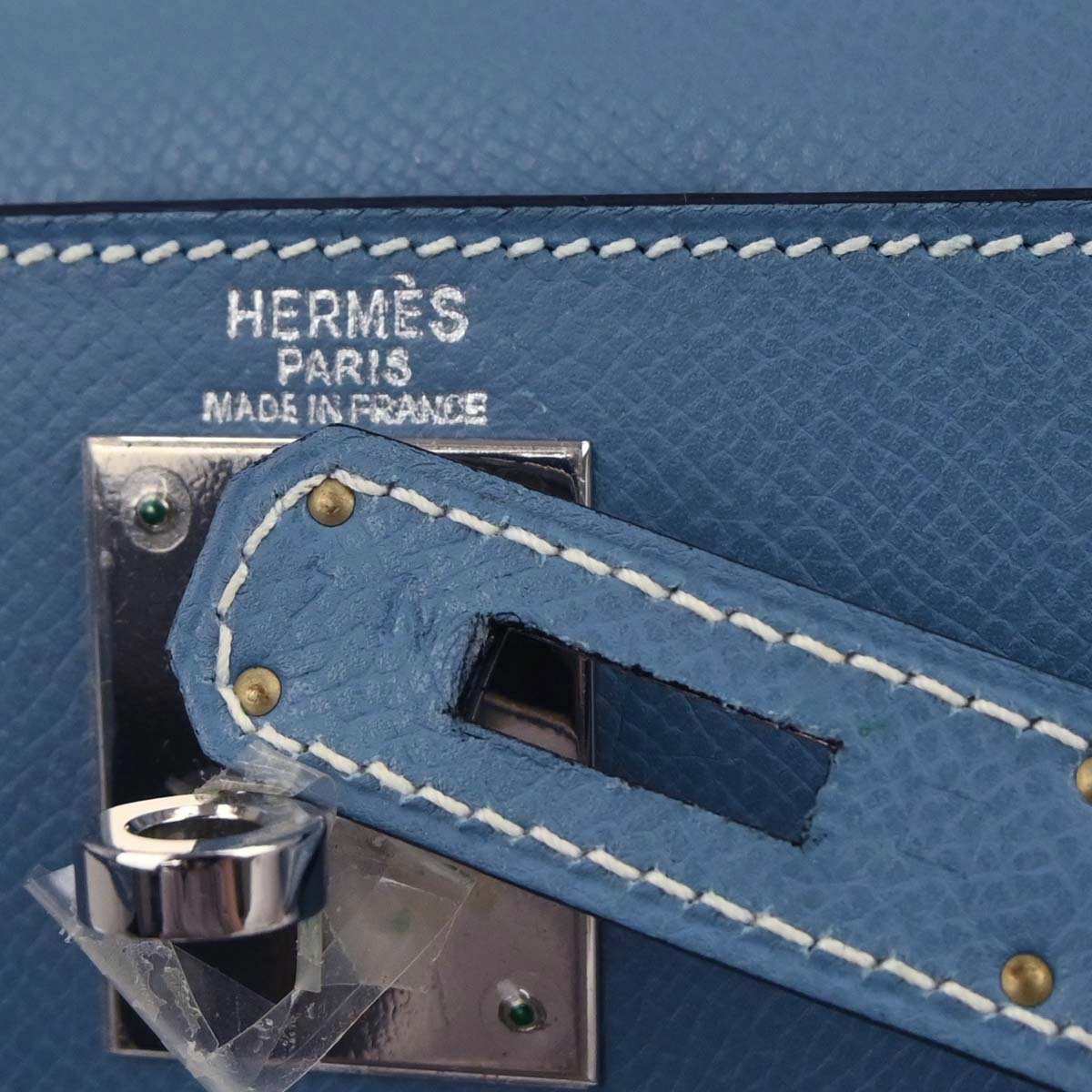 Hermes Blue Jean Epsom Kelly 28 Sellier 2way Shoulder Handbag