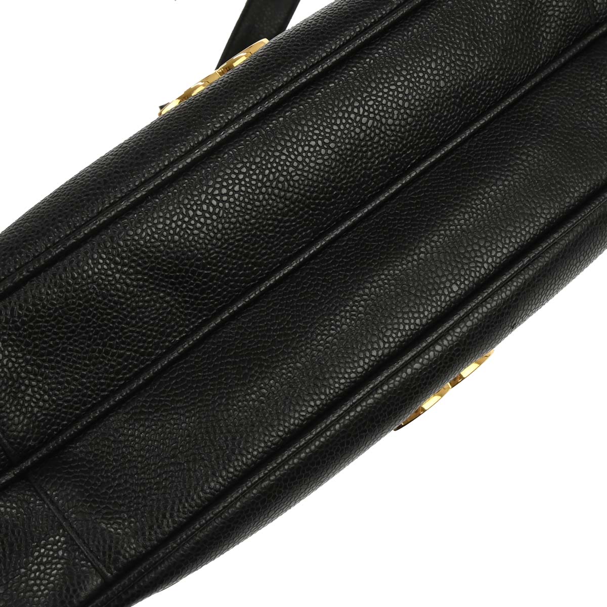 Chanel 1994-1996 Black Caviar Skin Triple CC Shoulder Tote Bag