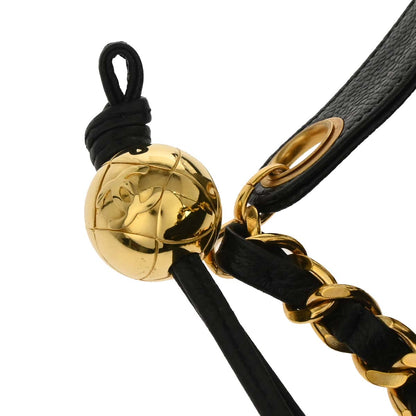 Chanel 1994-1996 Black Caviar Skin Triple CC Shoulder Tote Bag