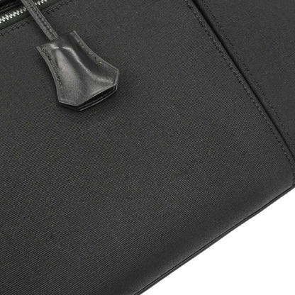 Hermes Black Toile Officier Box Calf Kelly Lakis 40 2way Shoulder Handbag