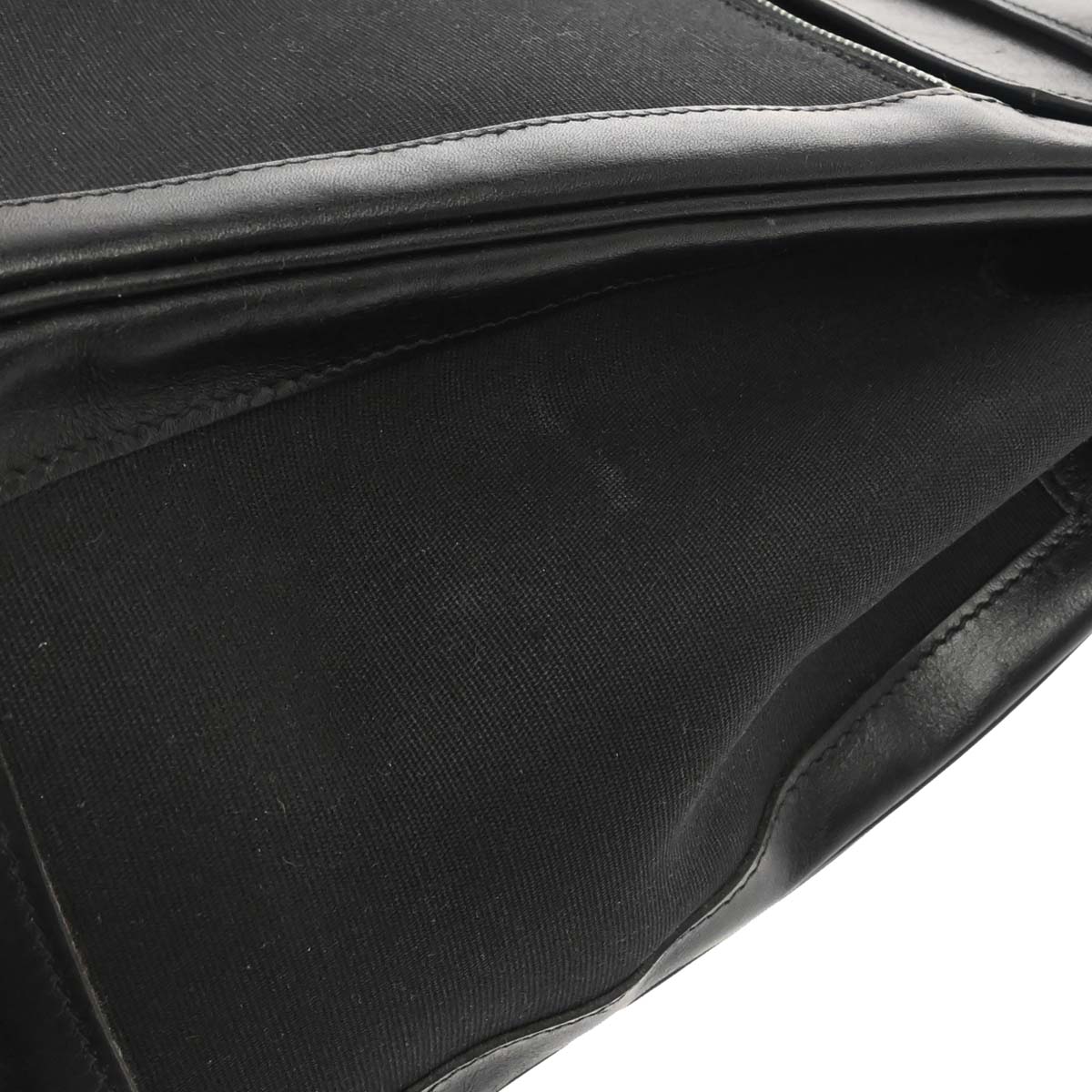 Hermes Black Toile Officier Box Calf Kelly Lakis 40 2way Shoulder Handbag