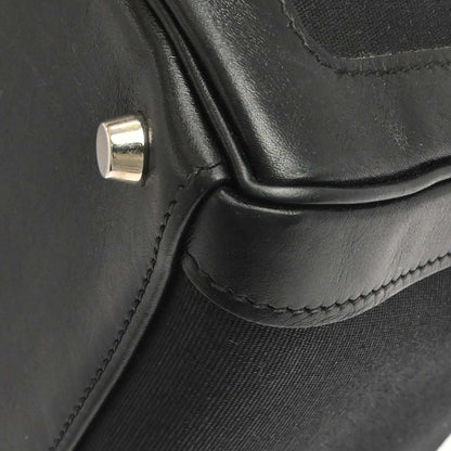 Hermes Black Toile Officier Box Calf Kelly Lakis 40 2way Shoulder Handbag