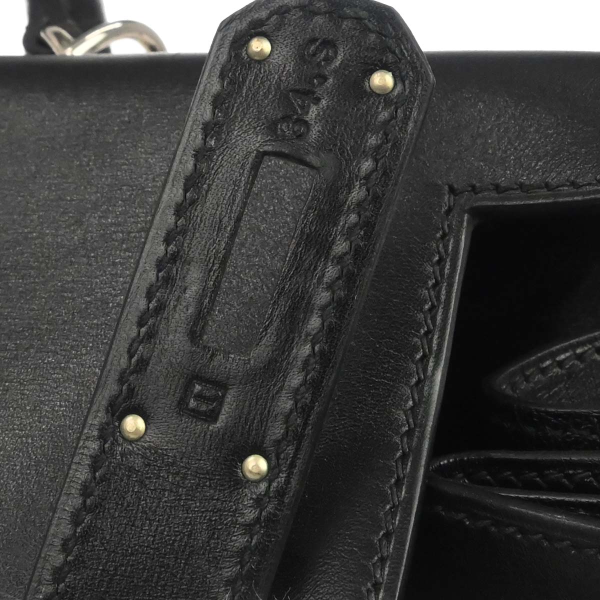 Hermes Black Toile Officier Box Calf Kelly Lakis 40 2way Shoulder Handbag